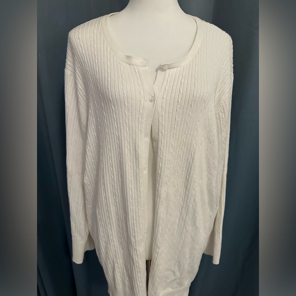 Worthington Women’s Cream Colored Cardigan Size 3x L/S